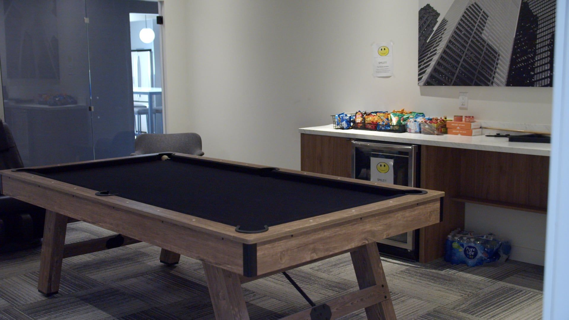 The driver lounge and game room at the Safe Way Carrier yard